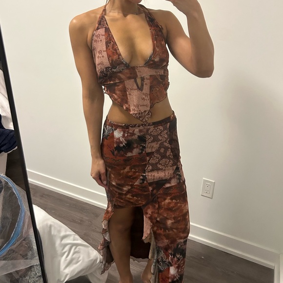 Brown and Black Patterned Top - Picture 2 of 5